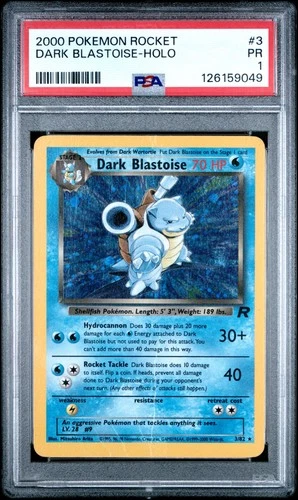 PSA 1 Pokemon Dark Blastoise 3/82 WotC Team Rocket Unlimited Holo Rare