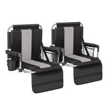ALPHA CAMP Stadium Seat Chair for Bleachers with Back  Arm Rest