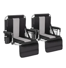 ALPHA CAMP Stadium Seat Chair for Bleachers with Back & Arm Rest