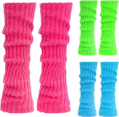 Leg Warmers 3 Pairs Costume Accessories for Women, Women'S Heavy Soft Extra Long