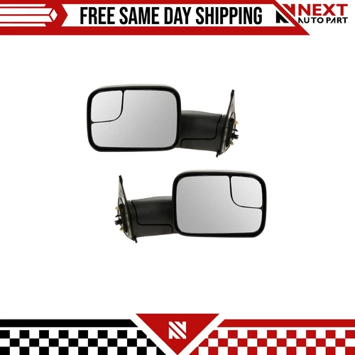New Trail Ridge Towing Mirror Textured Black Pair Set For 05-15 Toyota Tacoma