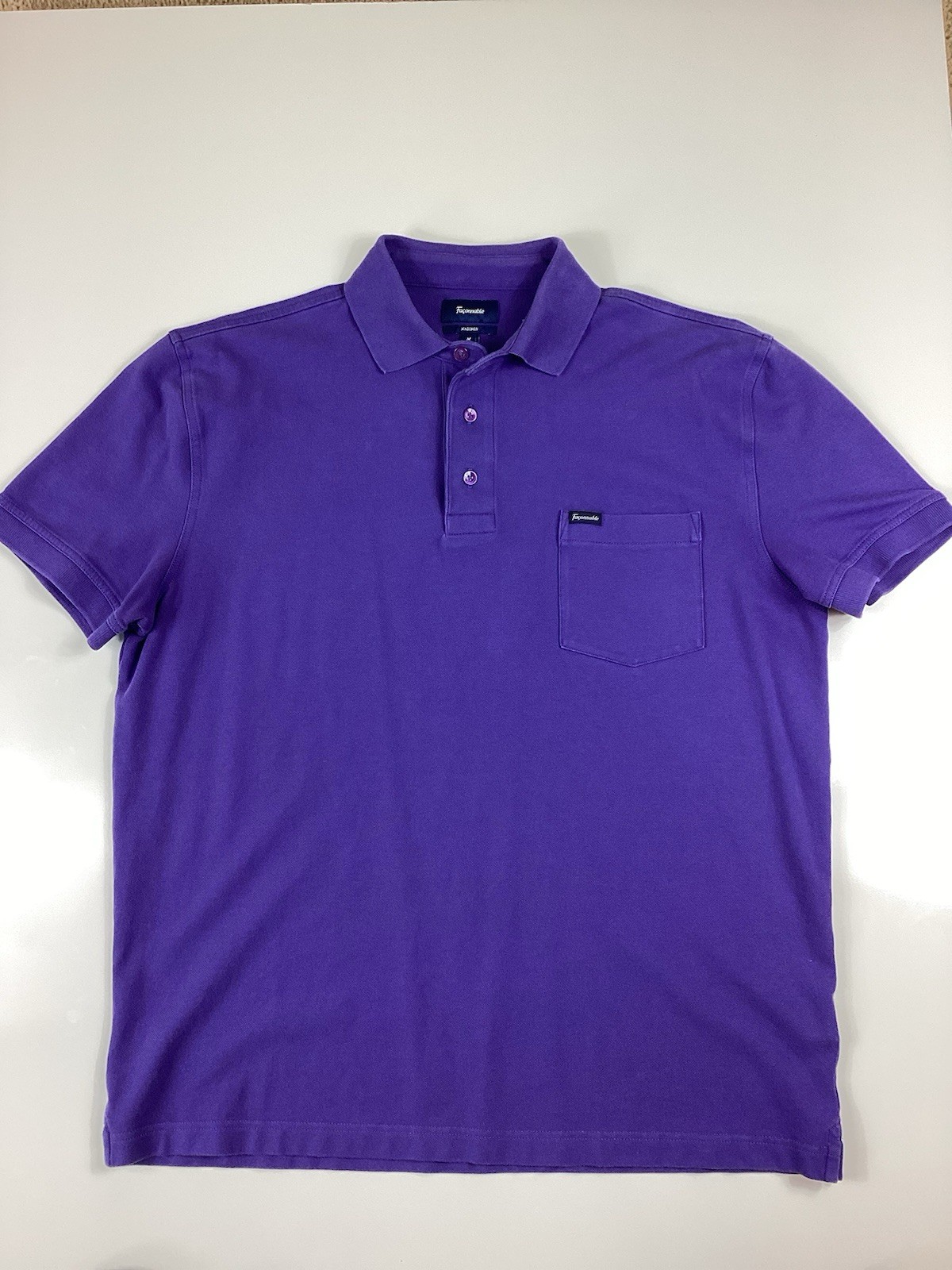 Faconnable Madison Men's Polo Shirt Short Sleeve Cotton Size Medium Purple