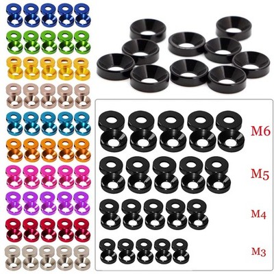 Anodized Countersunk Head Bolt Washers Gasket LOT Aluminum Alloy M3 M4 M5 M6
