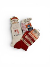 Lot of 3 New NWT Festive Party Socks - White, Red, Multicolor birthday holidays