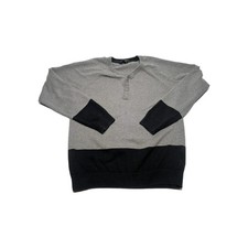 Adam Levine Button Up Pullover Sweater Mens Small Gray Black Long Sleeve