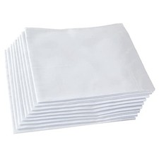 Women'sLadies Pure White Handkerchiefs,12 inch,100 Cotton, Pack of 12