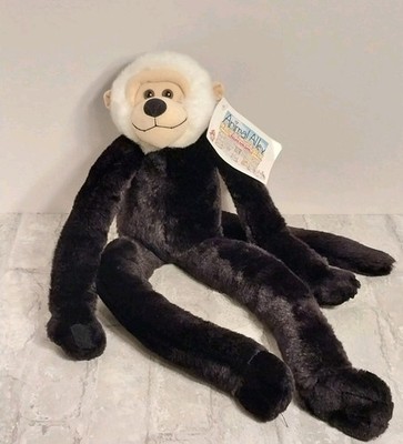 21.5'' Vtg Animal Alley Hanging Spider Monkey Black Cream Plush Toy Tags 
