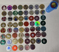 Lot of 61 POGS Milkcaps & 1 Storage Tube 3" - Pog
