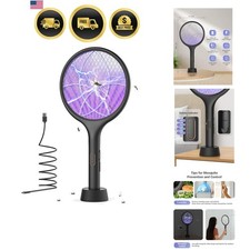 Electric Fly Swatter 4000V Bug Zapper Racket Dual Modes Mosquito Killer with ...