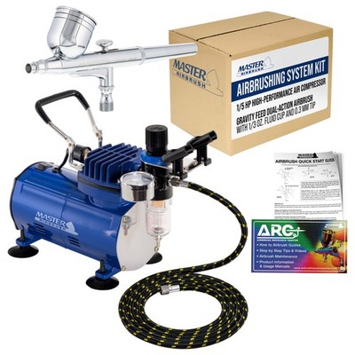 GRAVITY Dual-Action AIRBRUSH KIT SET Air Compressor Spray Auto Paint Hobby Craft