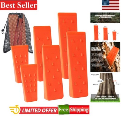 6-Piece Tree Felling Wedge Set with Storage Bag - Spiked for Stability