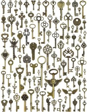 Vintage Skeleton Keys, Wholesale Bulk Lots Mixed Set of 70 Antique 70 PCS KEYS