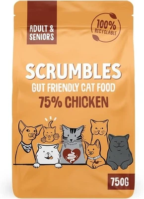 Scrumbles Adult and Senior Cats Dry Food 750G