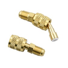 45  Angled Adapter 5/16 to 1/4 R410A Brass Mini Split HVAC for Hard to Reach