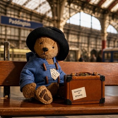 R. John Wright Paddington Bear and Suitcase COA Limited Edition 1417/2500 MIB