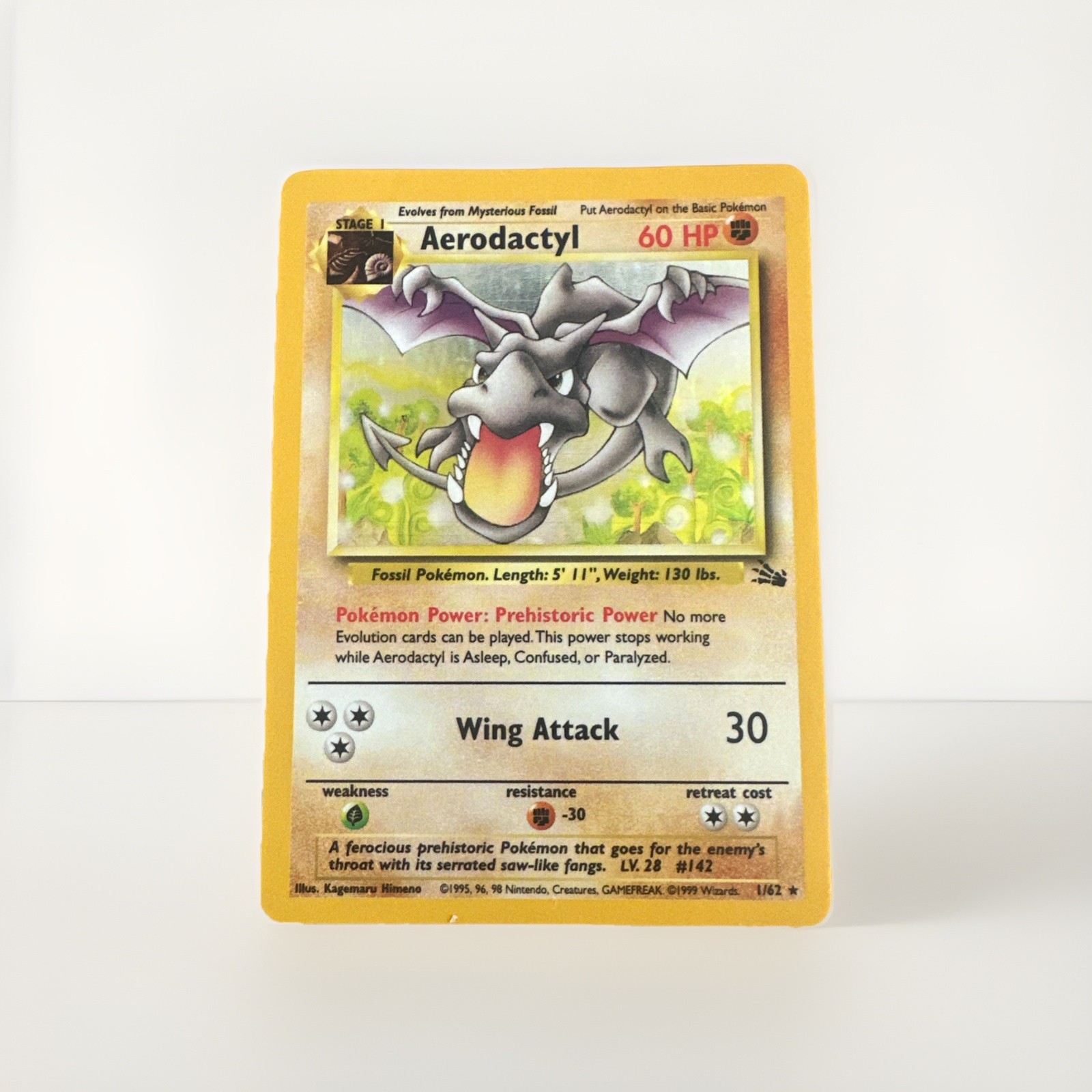 Pokémon TCG Aerodactyl Fossil Holo Rare Card 1/62 Unlimited