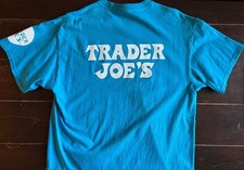 Trader Joe's Teal Crew Member Short Sleeve T-Shirt w/ Polka Dot Logo Unisex MED