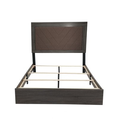 QUEEN BED in Dark Gray Oak (Rustic Accents)