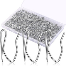 Metal Curtain Hooks, 200Pcs Drapery Pins Stainless Steel Pin-On Hooks for Window