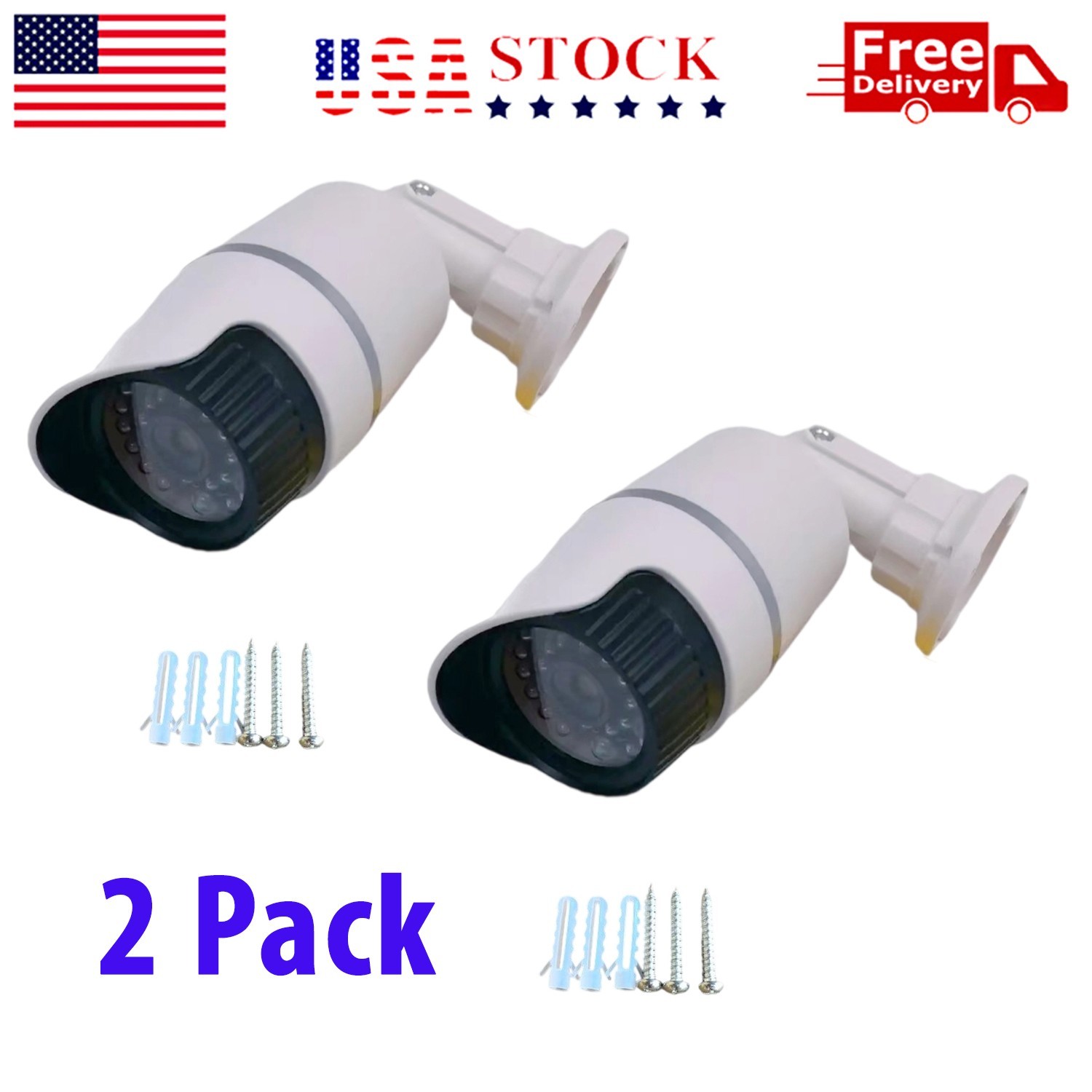 2Pack Dummy Fake Camera Surveillance Security CCTV Dome Indo