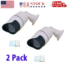 2Pack Dummy Fake Camera Surveillance Security CCTV Dome Indoor Outdoor LED Light