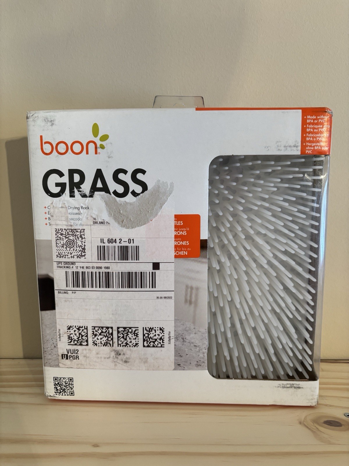 boon Grass Baby Bottle Drying Rack White Dishwasher Safe Sta