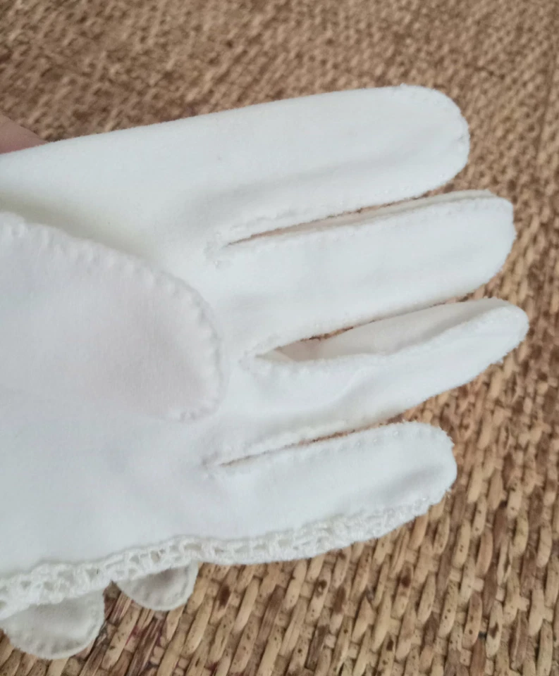 Guantes Vintage 121/2" Crescendoe Blanco "Cuero a Medida" Longitud Media Brazo Talla 6 Foto 4 de 4
