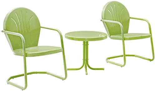 Crosley Furniture Griffith 3Pc Outdoor Chair and Side Table Set Key Lime - Image 2 of 3