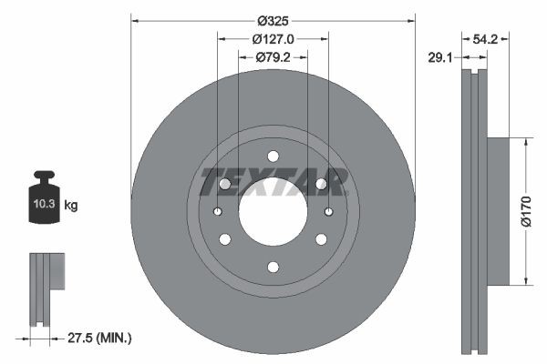 2X Textar Bremsscheibe 92226200 FüR Chevrolet Isuzu Saab-image