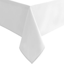 White Rectangle Tablecloth - Waterproof Washable Polyester Fabric Table Cloth