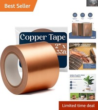 Water-Resistant Copper Foil Tape 2" x 33ft - Perfect for Guitars  Stained Glass