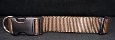 BARKER & MEOWSKY Brown Canvas Dog Collar (S) (NEW)