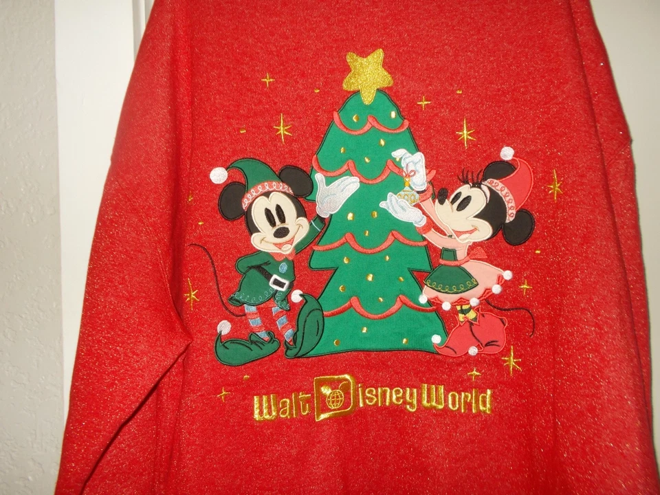 Disney Parks Walt Disney World Mickey & Minnie Mouse Navidad Sudadera Talla 3X Foto 2 de 4