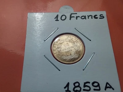 10 FRANCS OR . NAPOLÉON III . TN . 1859 A . TB . - Photo 1/2