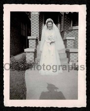BRIDE BEAUTIFUL WEDDING DRESS PHOTOGRAPHERS SHADOW OLD/VINTAGE PHOTO- J226