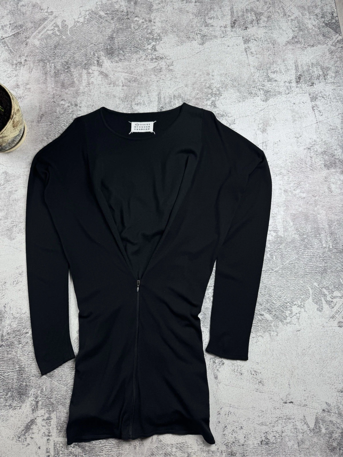 MARTIN MAISON MARGIELA abito asimmetrico oversize elefante tunica zip nero