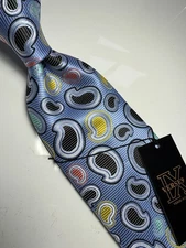 NWT VERSE 9 MULTI COLOR PAISLEY STYLE PRINT SILK DESIGNS NECK TIE & HANKY