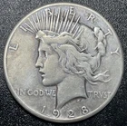 1928-P Peace Silver Dollar $1 VF Very Fine Cleaned Key Date Philadelphia