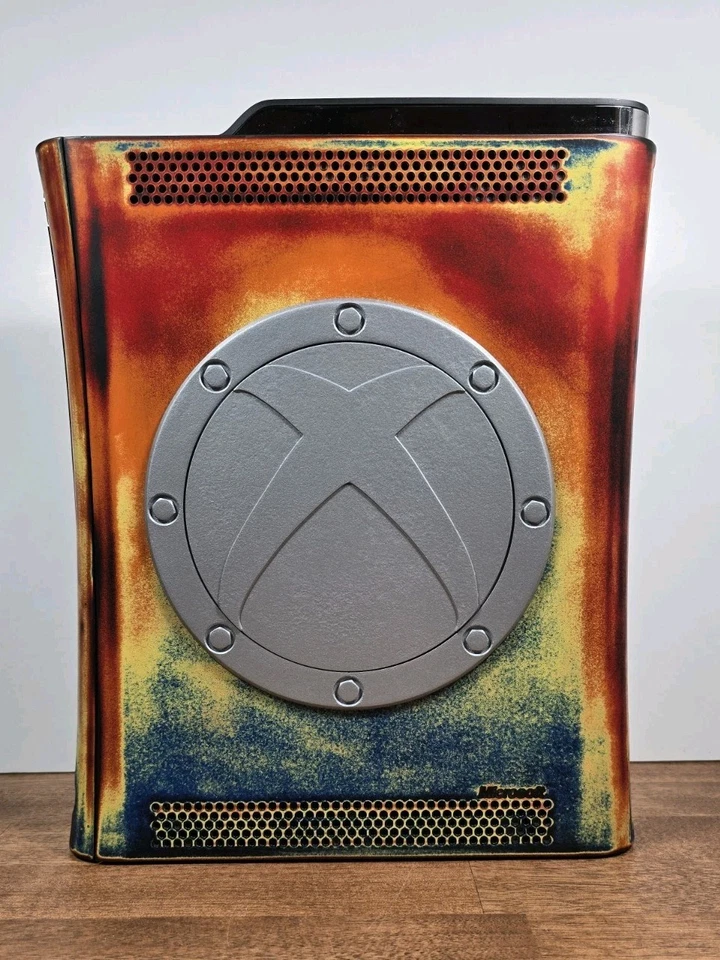 Microsoft Xbox 360 Elite 120 GB Pintura Personalizada LED Iluminación Plexiglás Puerto Agujero Foto 3 de 4