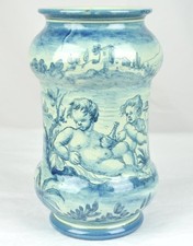 ANTICO VASO FARMACIA ALBARELLO MAIOLICA ITALIANA CANTAGALLI - CHERUBINI - 7 1/8"