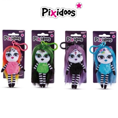 Nici Pixidoos Puppe Plüsch 14cm Anhänger Mit Karabiner Lange Haare