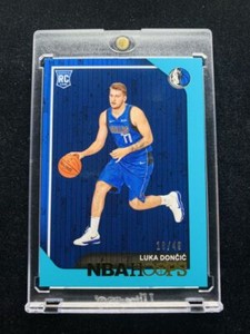 2018-19 Panini NBA Hoops Luka Doncic #268 Rookie RC Teal Parallel 18/49