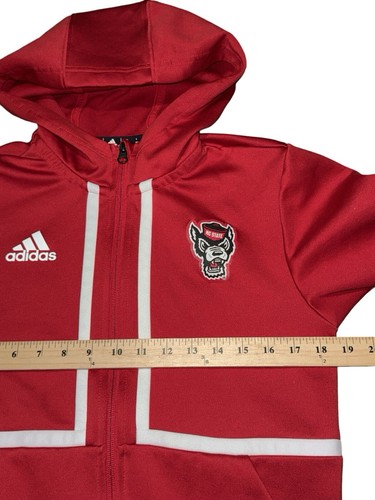 adidas Team Issue Full Zip Jacket NC State Wolfpack Hooded Women XS Red Fitted - 第 3/7 張圖片