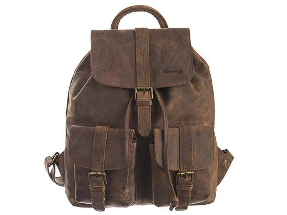 Greenland Nature Montenegro Leder Rucksack Freizeit Wanderrucksack Braun 2909 - Bild 2 von 4