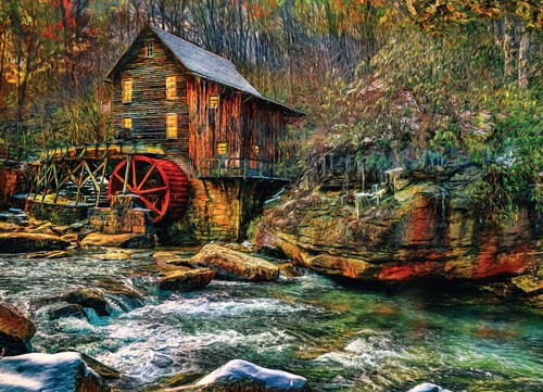 Old Mill 1000-Piece Puzzle - Picture 1 of 5