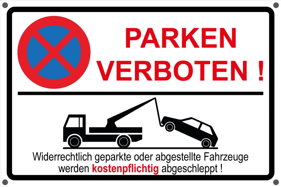 BIRRO.DE - IT & WERBUNG PARKEN VERBOTEN Schild / Aufkleber, rot, Halteverbot, Parkverbot, Hinweis