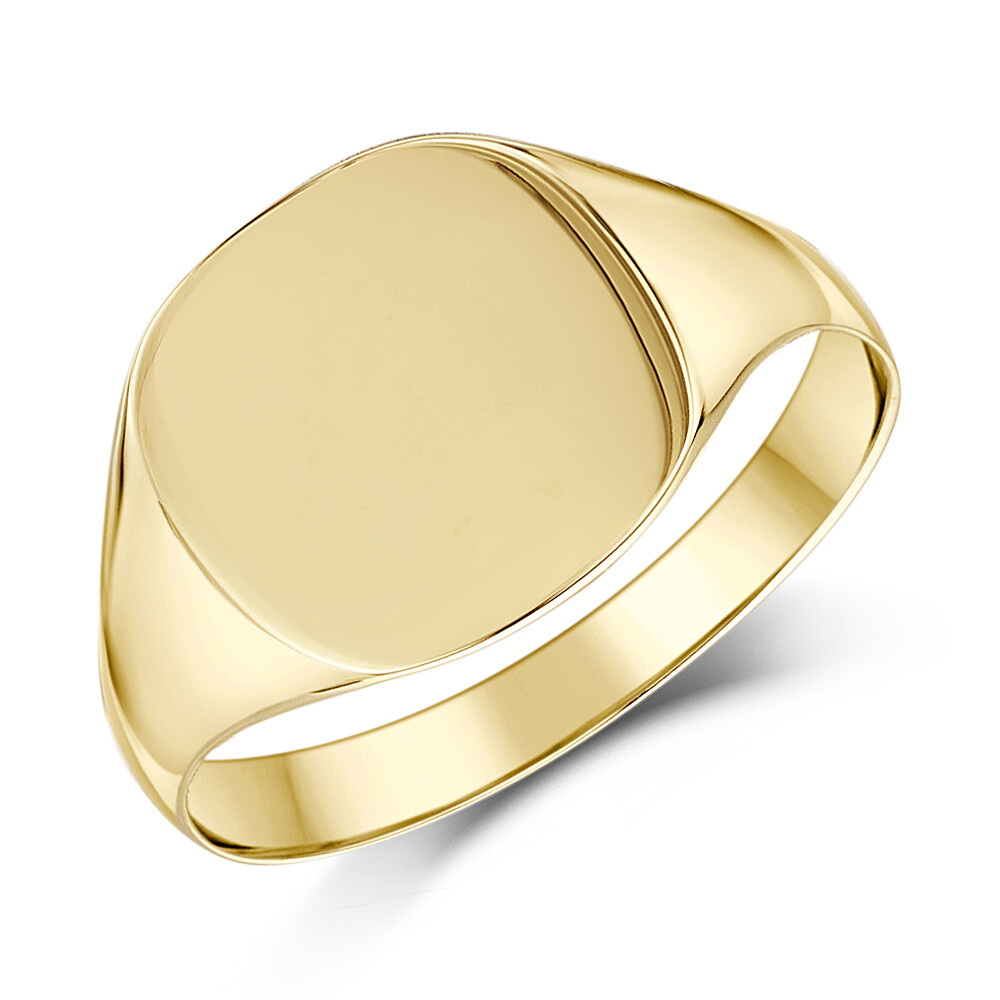 Anillo Sello De Oro Amarillo 9ct Para Hombre Forma Almohadilla