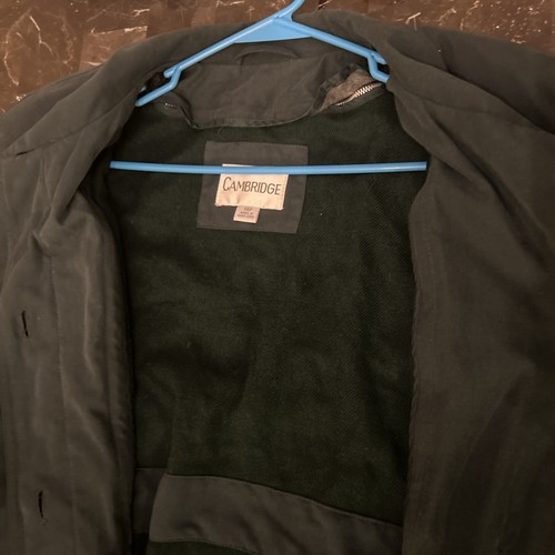 CAMBRIDGE LONG GREEN TRENCH COAT Zip Inner LINER Size 14 - Picture 4 of 12