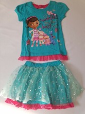 Disney DOC MCSTUFFINS Girls Outfit Shirt Skirt Short Sleeve Tutu 4T 5T