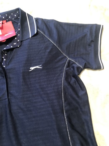 NEW Slazenger Ladies Sports Top. 16. Navy with White/silver trim. Silky Feel. - Picture 5 of 6